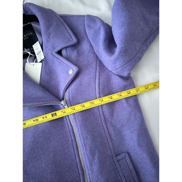NWT Talbots Lilac Purple NATALIA MOTO COAT Italian Wool Blend Front Zip Jacket S - Picture 5 of 10